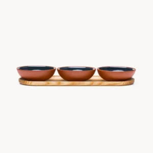 Set 3 bowl terracotta con vassoio