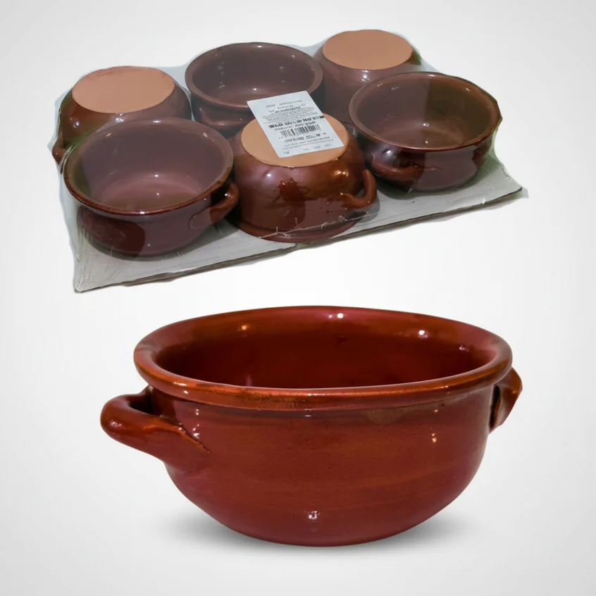Set 6 Tegamini Creta e Terracotta Ø 14cm "Cucina della Nonna" | Casseruoline Monoporzione per Zuppe, Legumi e Gratin | Dif...
