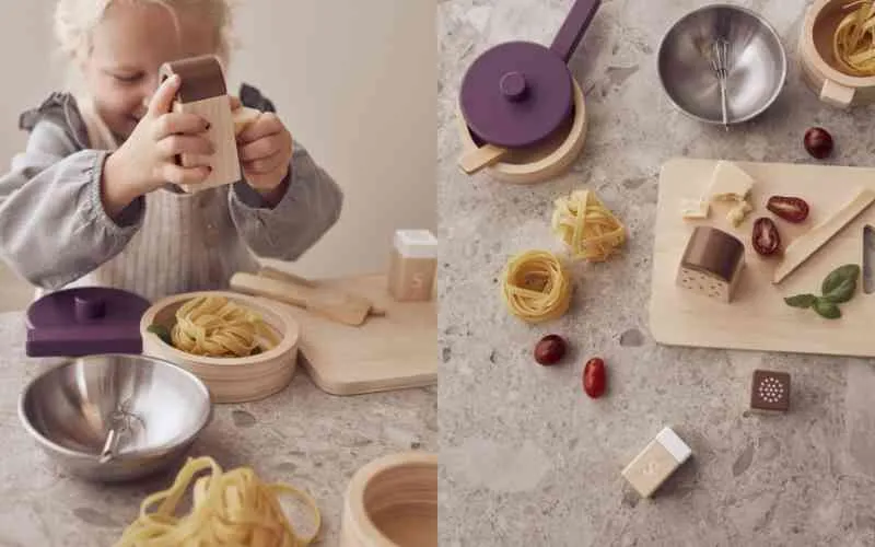 Set Utensili da Cucina Bistrot legno | Concetto di bambino