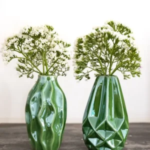 Set di 2 Vasi Terracotta Smaltata Verde