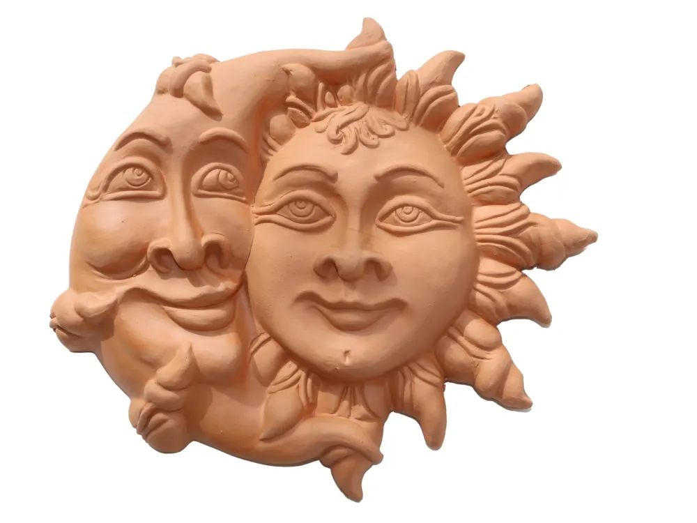 Sole e Luna terracotta decorazione parete