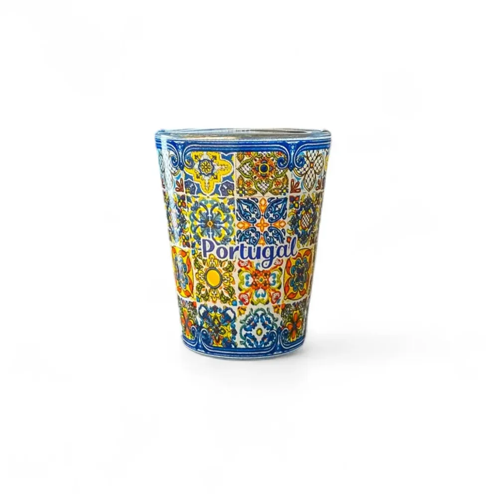 Souvenir Bicchierino da Liquore Portoghese con Design Colorato di Mosaico Tradizionale Azulejo