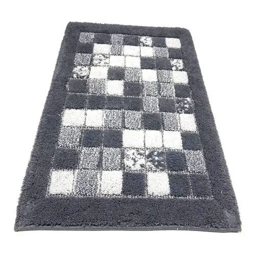 Tappeto bagno Quarzo Bianco 13623 MOSAICO Antracite