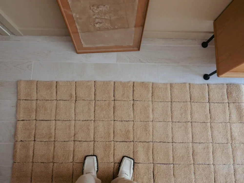 Tappeto di Passaggio Lana Mosaico Ambra 80 X 230 Cm