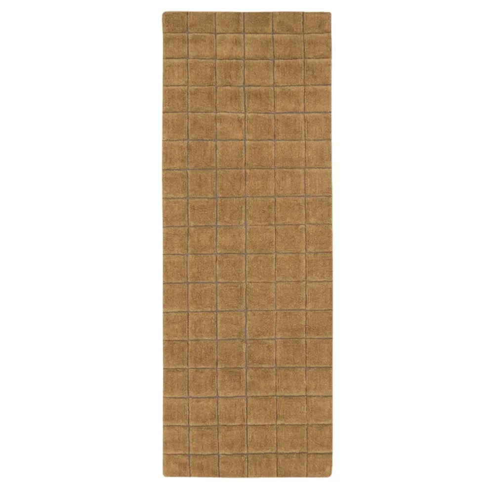 Tappeto di Passaggio Lana Mosaico Ocra 80 X 230 Cm