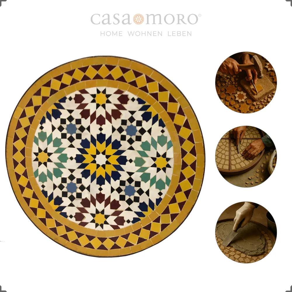 Tavolino rotondo, tavolo mosaico
