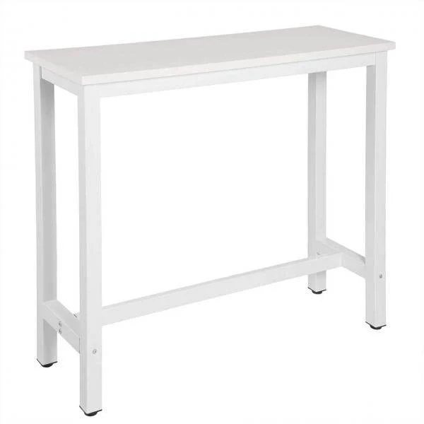 1x tavolo da bar tavolo da bistrot struttura metallo piano del tavolo MDF bianco