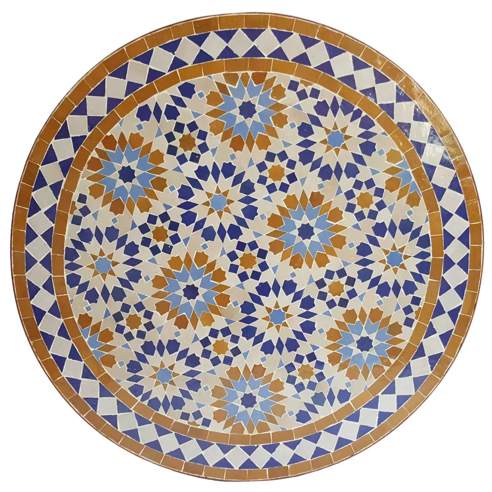 Tavolo da bistrò mosaico rotondo 70 cm Ankabut Marrone