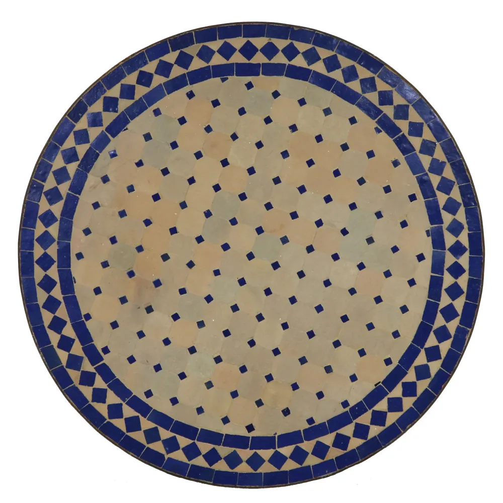 Tavolo da bistrò mosaico rotondo 70 cm blu/diamante