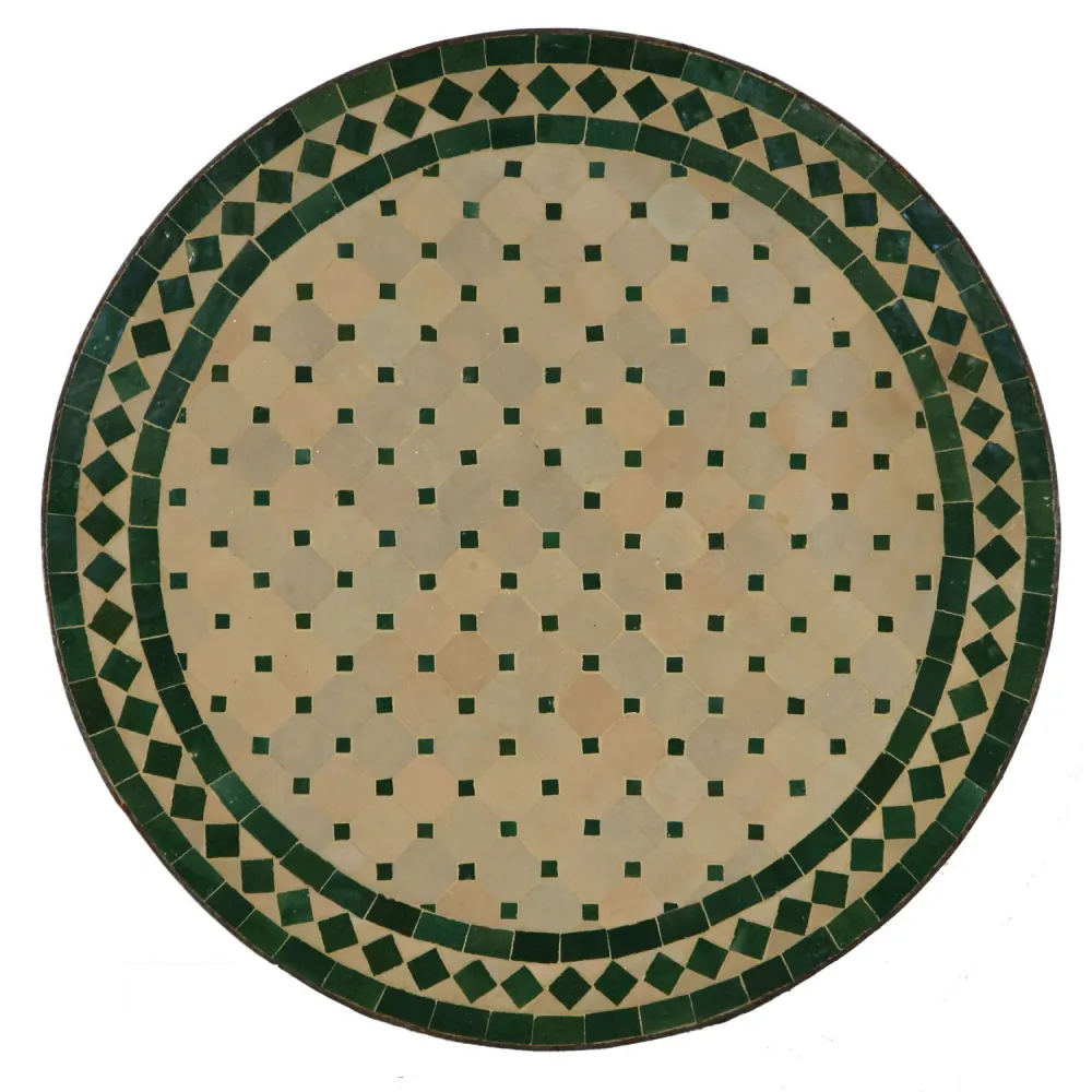 Tavolo da bistrò mosaico rotondo 70 cm verde/diamante