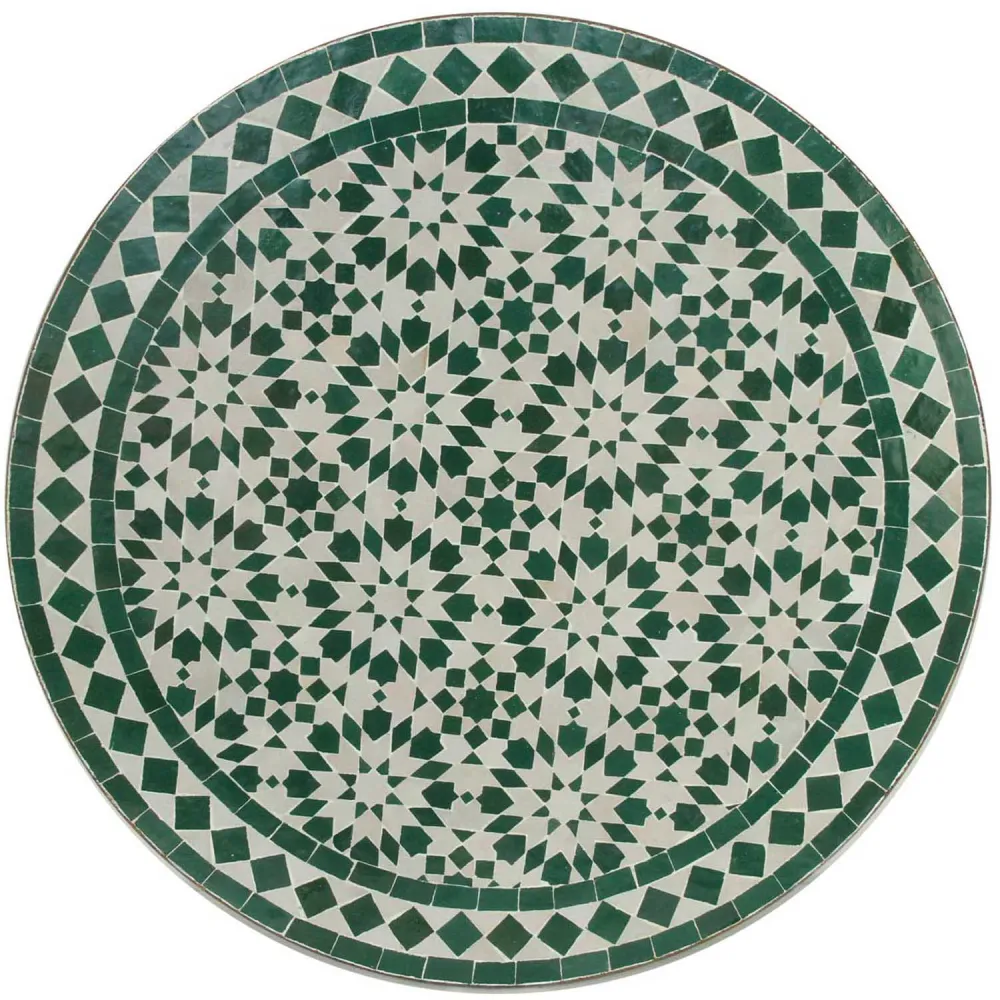 Tavolo da bistrot mosaico rotondo 70 cm Ankabut bianco