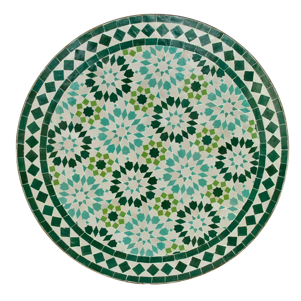 Tavolo da bistrot mosaico rotondo 70 cm Ankabut turchese