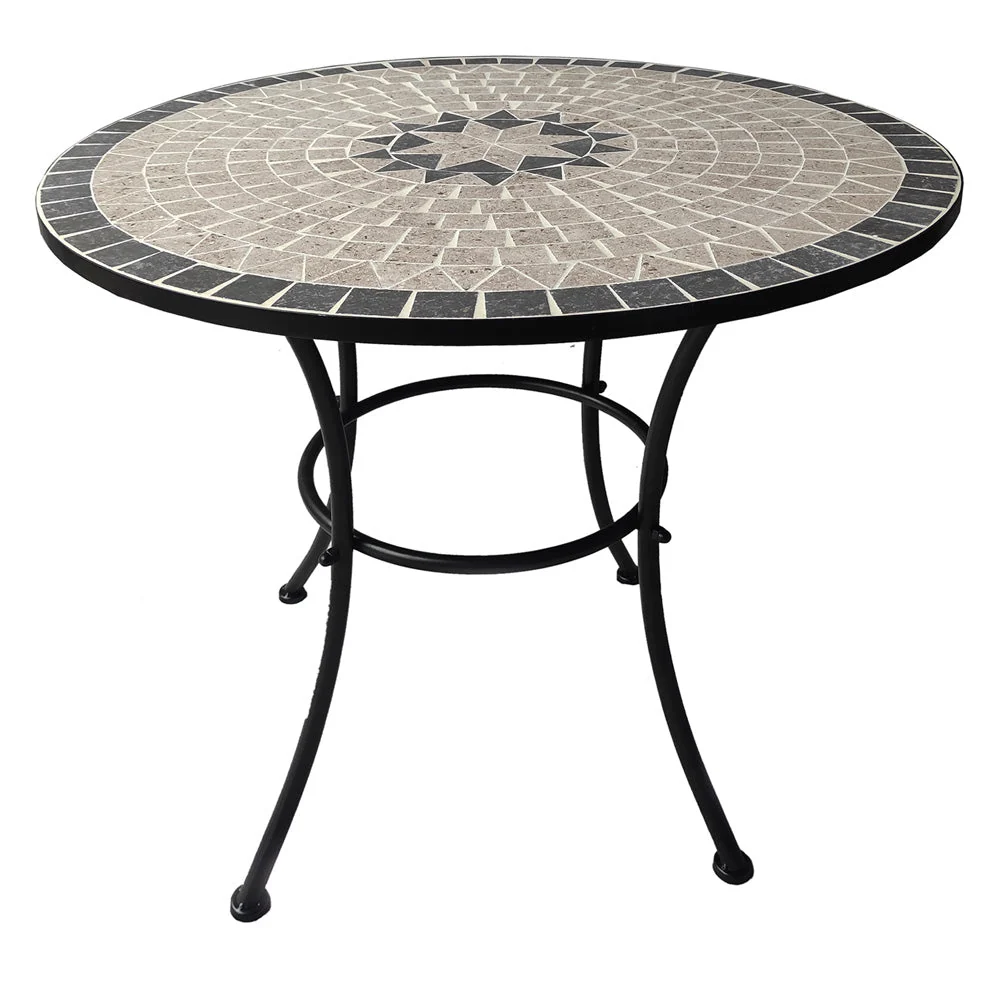 Tavolo Decoro Mosaico 'Aurora' Ø Cm 80 X H.70 - Lif
