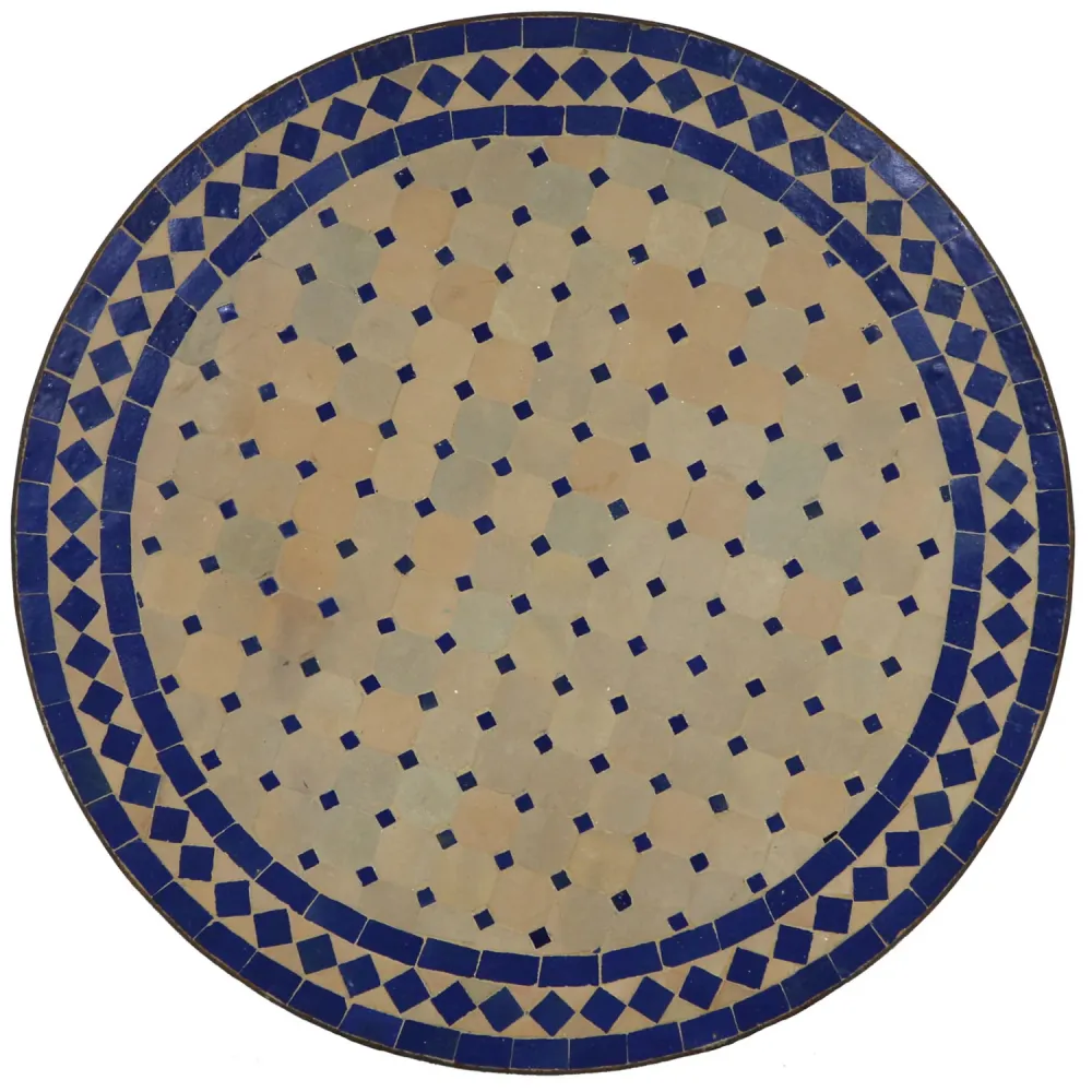 Tavolo da giardino rotondo 100 cm, tavolo mosaico