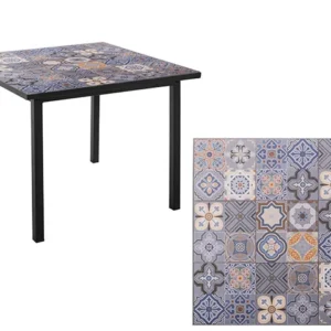 Tavolo metallo e mosaico 90x90x74cm 83168