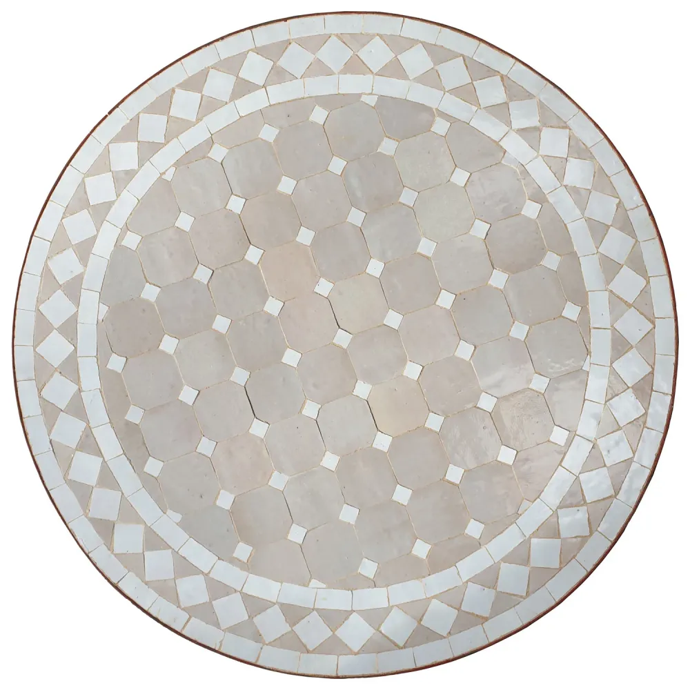 Tavolo mosaico D60 smaltato bianco/diamante
