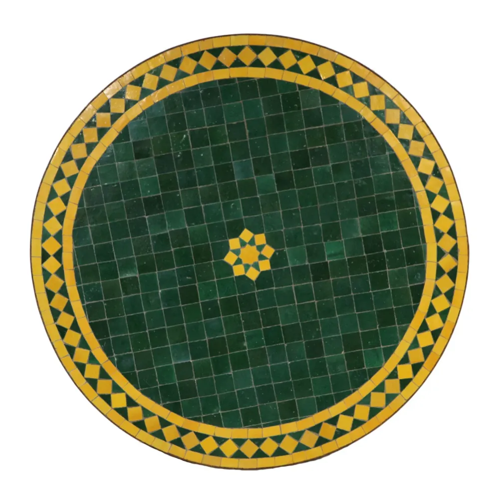 Tavolo mosaico D80 stella verde giallo