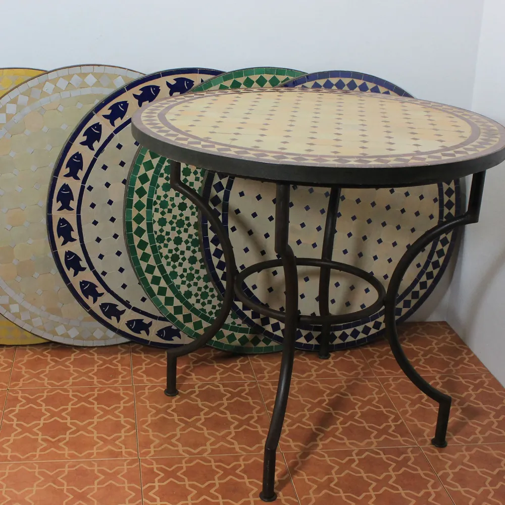 Tavolo Mosaico D90 bianco/diamante