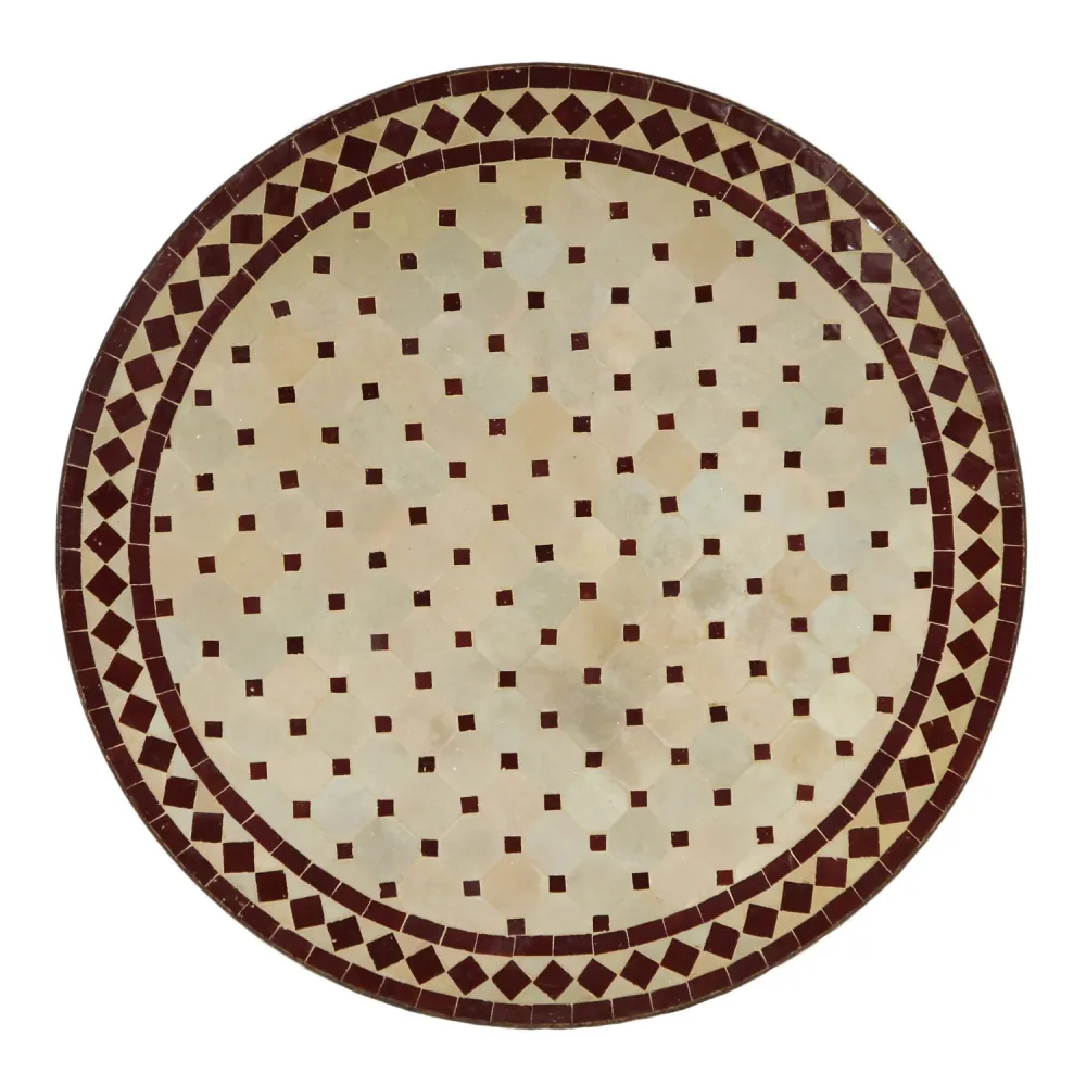 Tavolo mosaico D90 Bordeaux/diamante