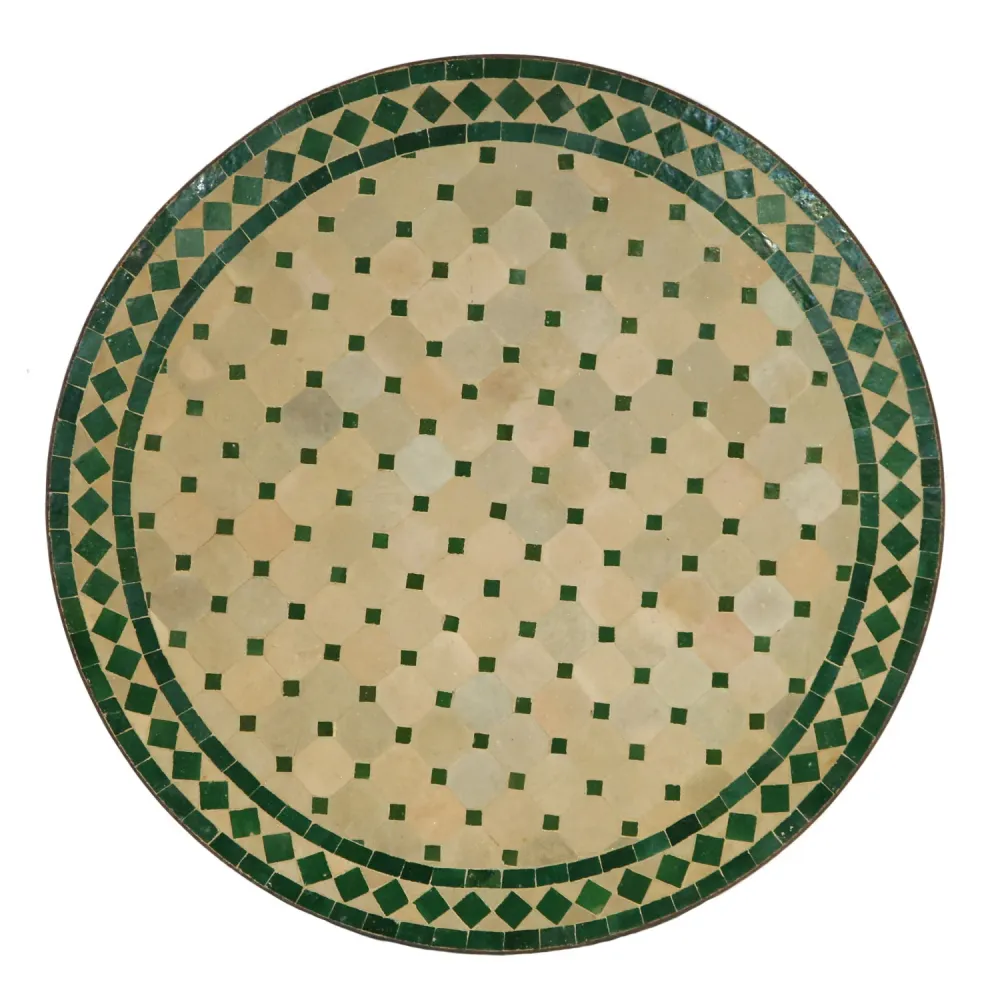 Tavolo mosaico D90 verde/diamante