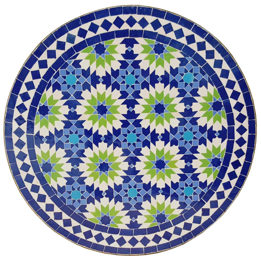 Tavolo mosaico rotondo Ankabut blu