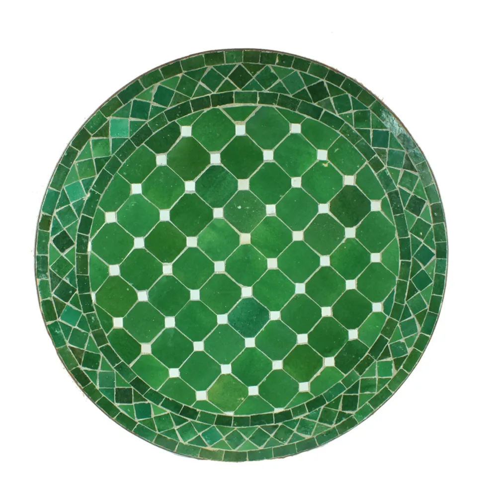 Tavolo mosaico rotondo D60 verde/smaltato