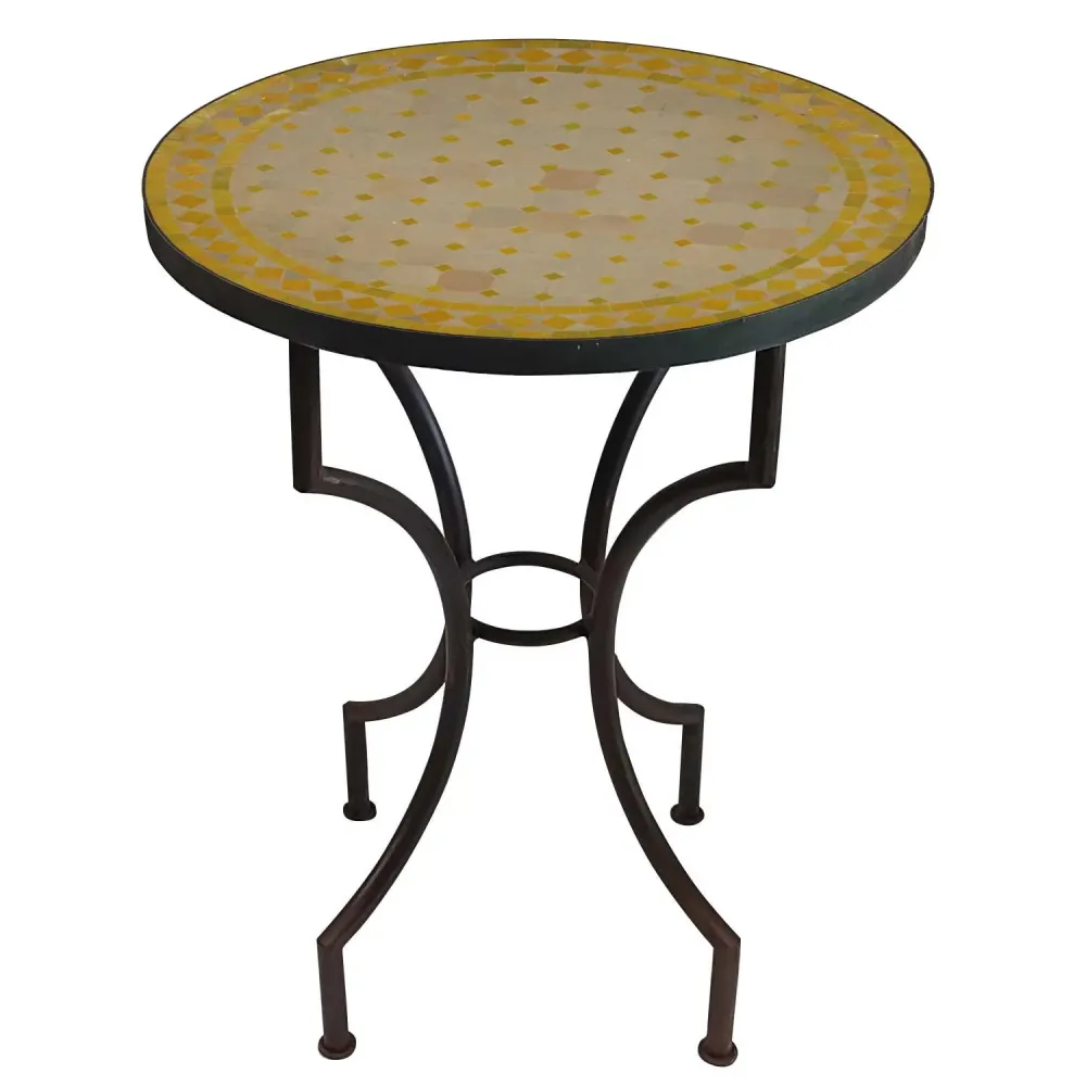 Tavolo mosaico - rotondo - M60 giallo/diamante