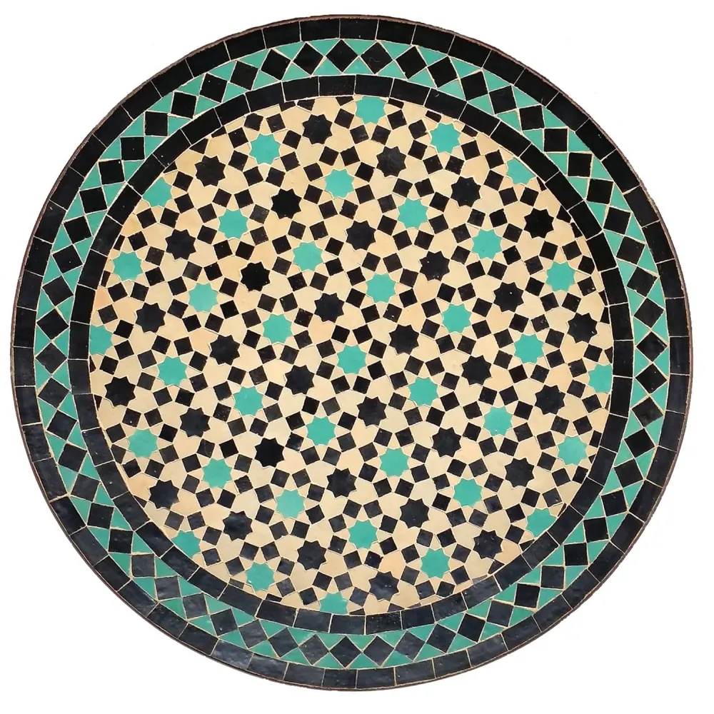 Tavolo da patio Ø 60 cm, tavolo mosaico