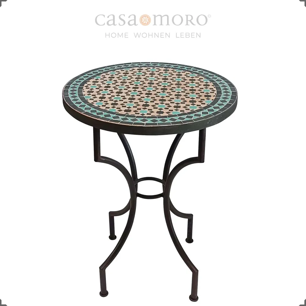 Tavolo da patio Ø 60 cm, tavolo mosaico