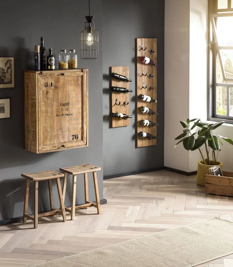 Tavolo pieghevole bistrot industrial con sgabelli
