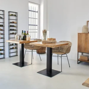 Tavolo quadrato da bistrot legno e ferro Utility 70 cm