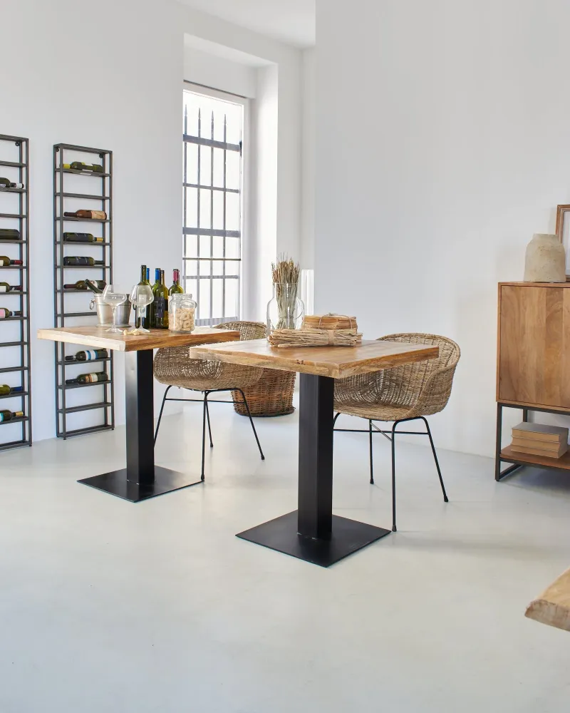 Tavolo quadrato da bistrot legno e ferro Utility 70 cm