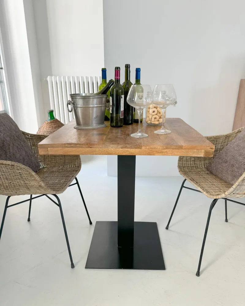 Tavolo quadrato da bistrot legno e ferro Utility 70 cm