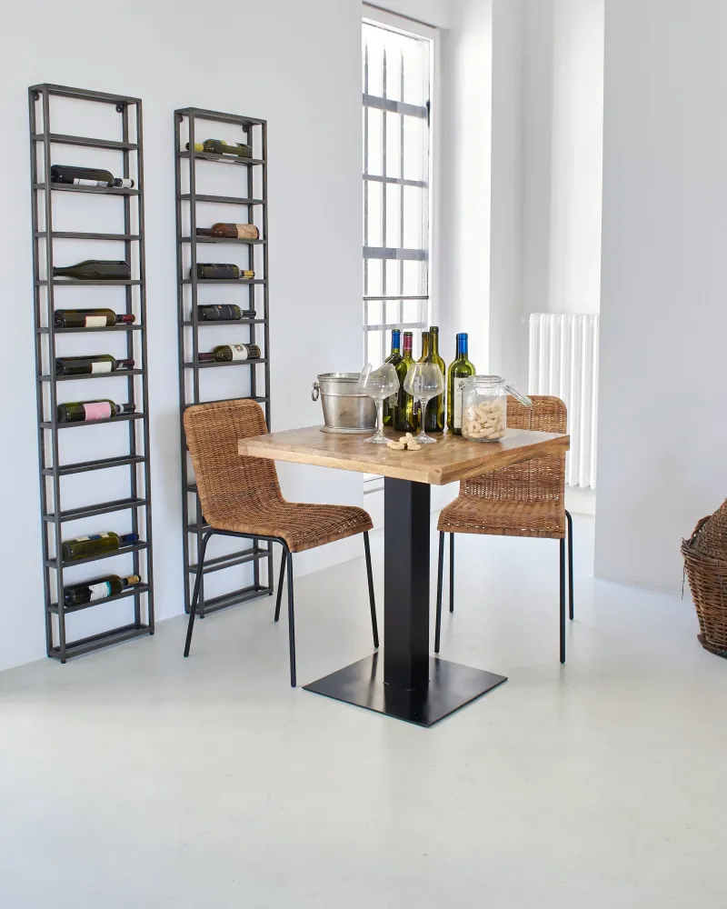 Tavolo quadrato da bistrot legno e ferro Utility 70 cm