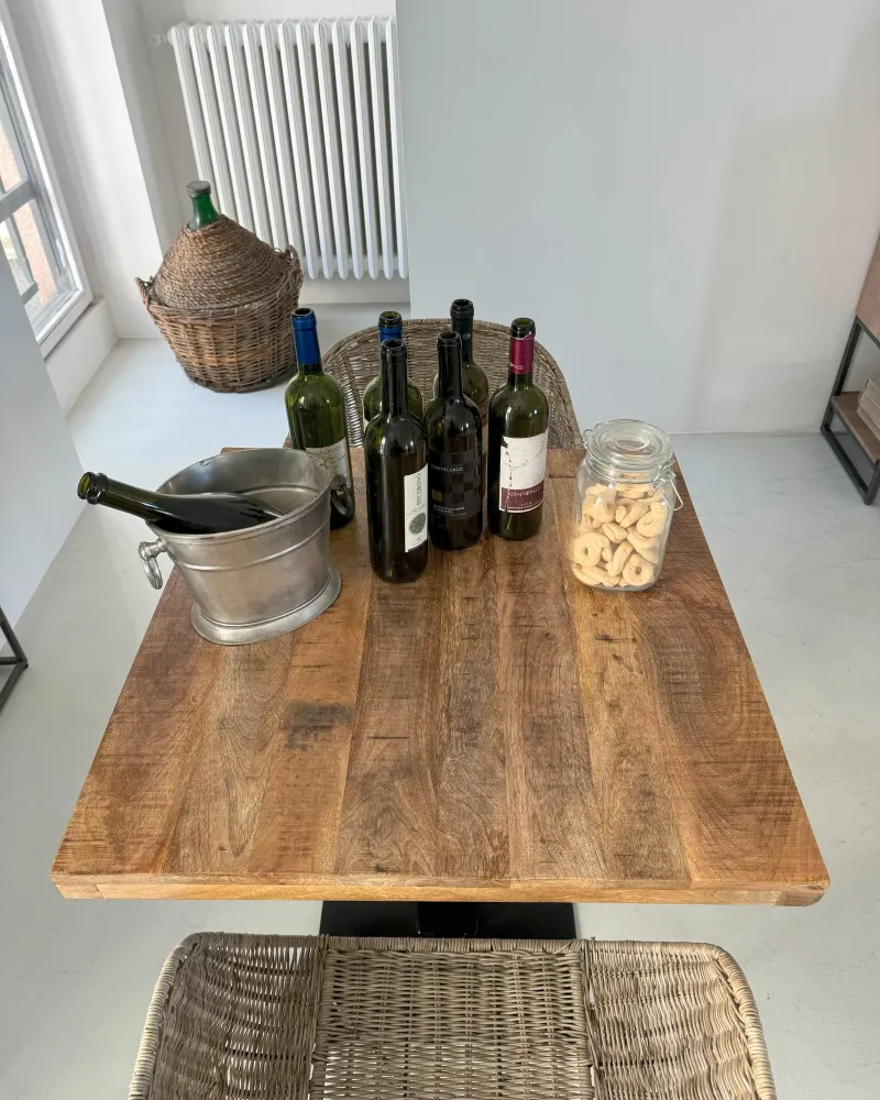 Tavolo quadrato da bistrot legno e ferro Utility 70 cm