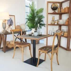 Tavolo quadrato legno massello da bistrot St. Malo 70 cm