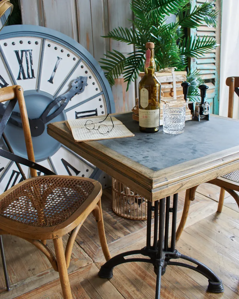 Tavolo quadrato legno massello da bistrot Marseille 70 cm