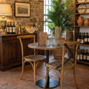 Tavolo rotondo legno massello da bistrot St. Malo 70 cm