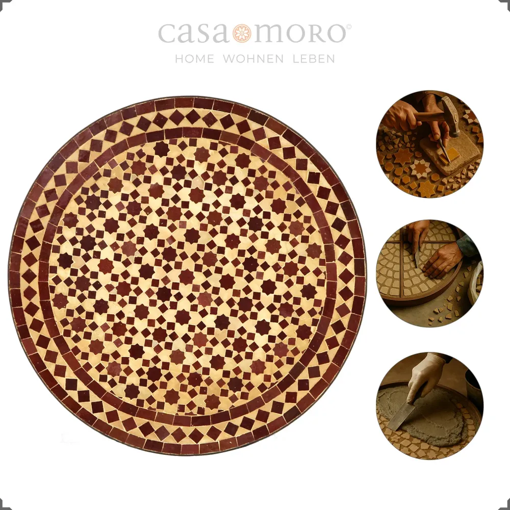 Tavolo rotondo mosaico, tavolo da giardino