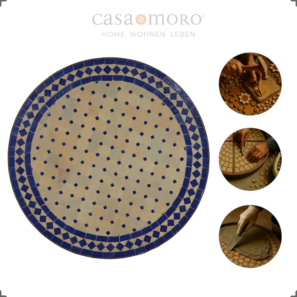 Tavolo rotondo mosaico, tavolo da giardino