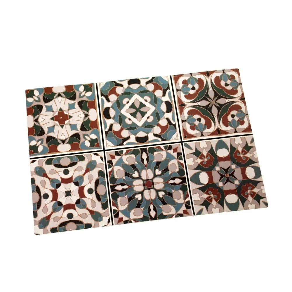 Tovaglietta prima colazione fantasia Verde Rosso mosaico 45x30 cm