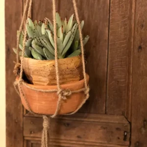 Vaso terracotta con corda