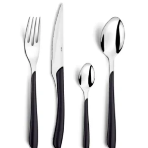 Amefa 2214AAWB12C40 Set di posate, 24 pezzi, Nero