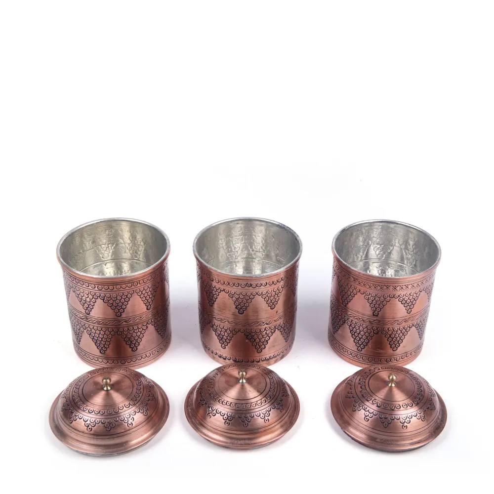 Set di spezie rame antico inciso mano