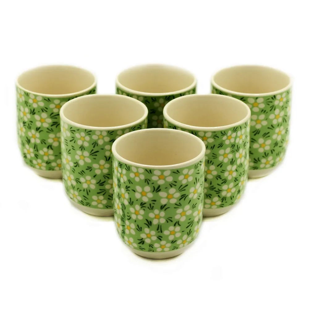 Set di 6 tazze da tè Margherita verde