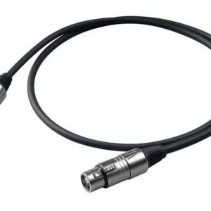 Adattatore per Prese Multiple Proel BULK250LU05 Cavo Cannon XLR 3P M Cannon XLR 3P F 0,5mt, Nero