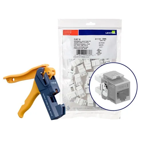Leviton Cat 6 QUICKPORT Jacks Bulk QUICKPACK Grigio (Pack 150) 61110-JG6