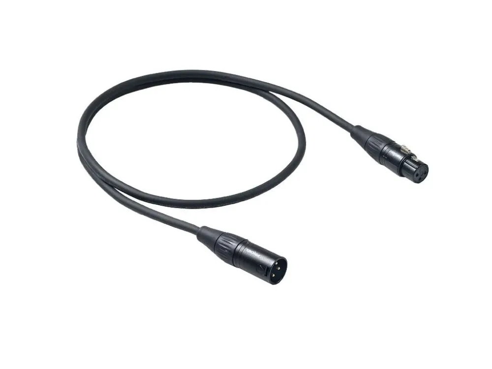 Proel CHL250LU05 Cavo Cannon XLR 3P M Cannon XLR 3P F 0,5mt con 4 Ruote Pieno Gomma