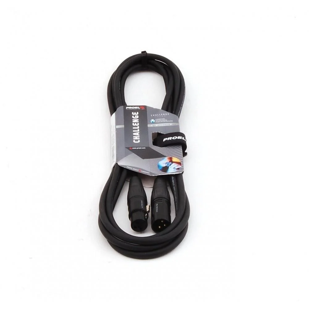 Proel CHL250LU05 Cavo Cannon XLR 3P M Cannon XLR 3P F 0,5mt con 4 Ruote Pieno Gomma