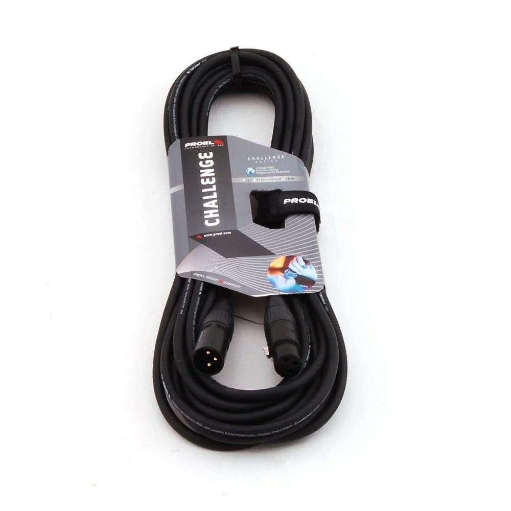Proel CHL250LU05 Cavo Cannon XLR 3P M Cannon XLR 3P F 0,5mt con 4 Ruote Pieno Gomma